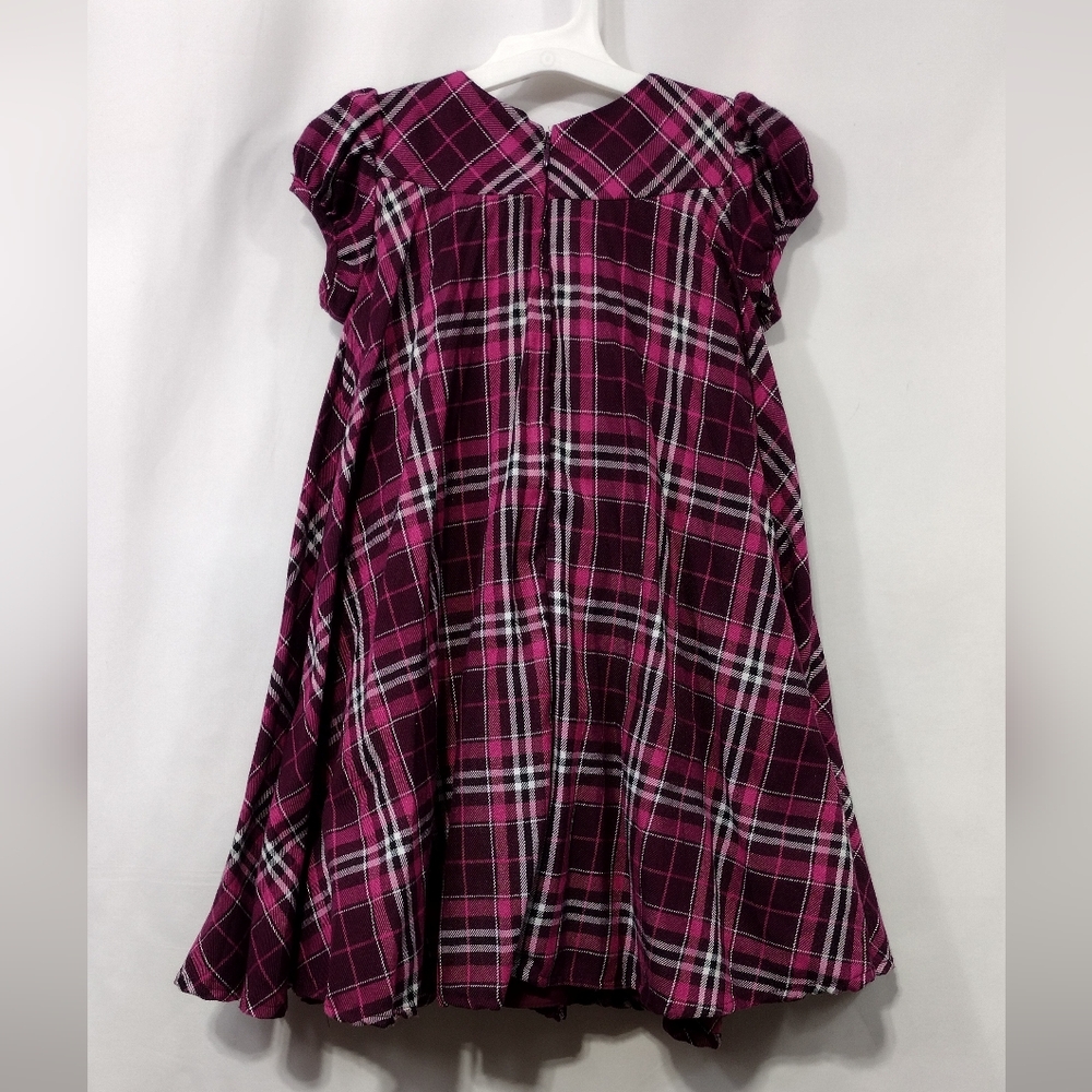 Bonnie Jean Metallic Plaid Dress Girls 5 Pink Babydoll Princess Holiday Party - Picture 5 of 8